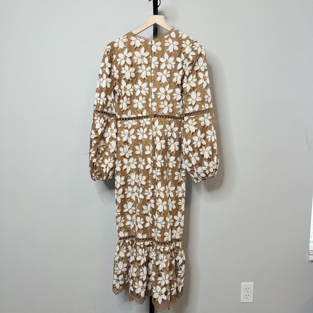 Petal & Pup Pierre Floral Long Sleeve Lace Midi Dress Size Small - Picture 6 of 9